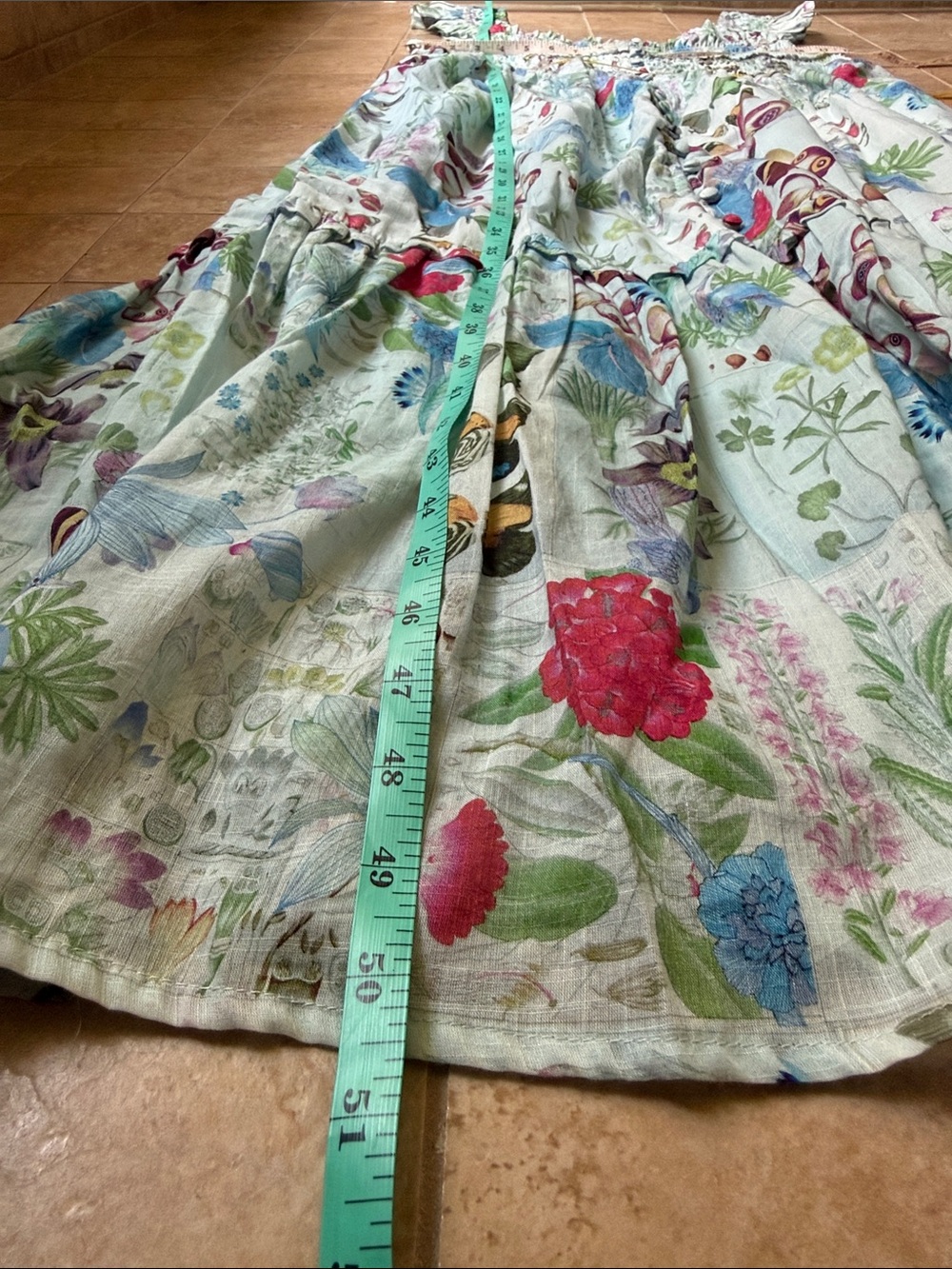 Anthropologie Peregrine Midi Dress Square Neck Smocked Tiered Skirt Pockets NWT - Picture 12 of 16